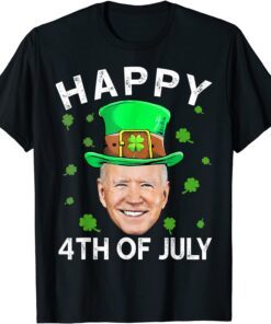 Happy 4th Of July Joe Biden Lucky Shamrock St Patrick's Day Tee Shirt