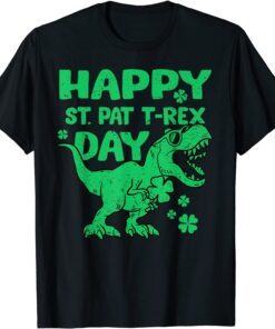 Happy St Pat T-Rex Dinosaur St Patricks Day Tee Shirt