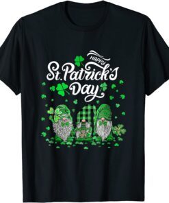 Happy St Patricks Day Three Gnomes Shamrock Essential Tee Shirt