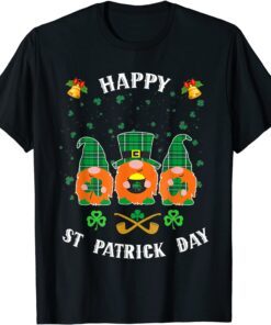 Happy St. Patrick's Day Three Gnomes Holding Shamrock Tee Shirt