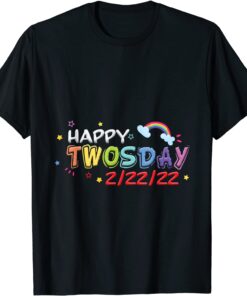 Happy Twosday 2-22-22 Rainbow Teaching 2nd Grade T-Shirt
