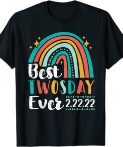 Happy Twosday 2022 Blue Rainbow Twos Day 2-22-22 Tee Shirt