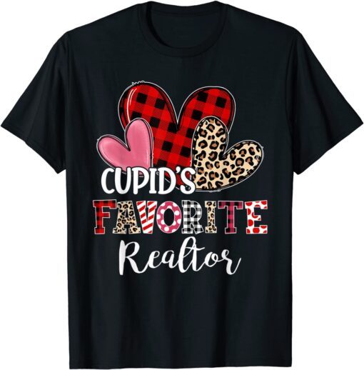 Happy Valentines Day Cupid's Favorite Realtor Teaching Lover Tee Shirt