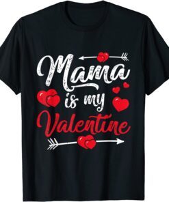 Hearts Mama Is My Valentines Day Mothers Day Tee Shirt