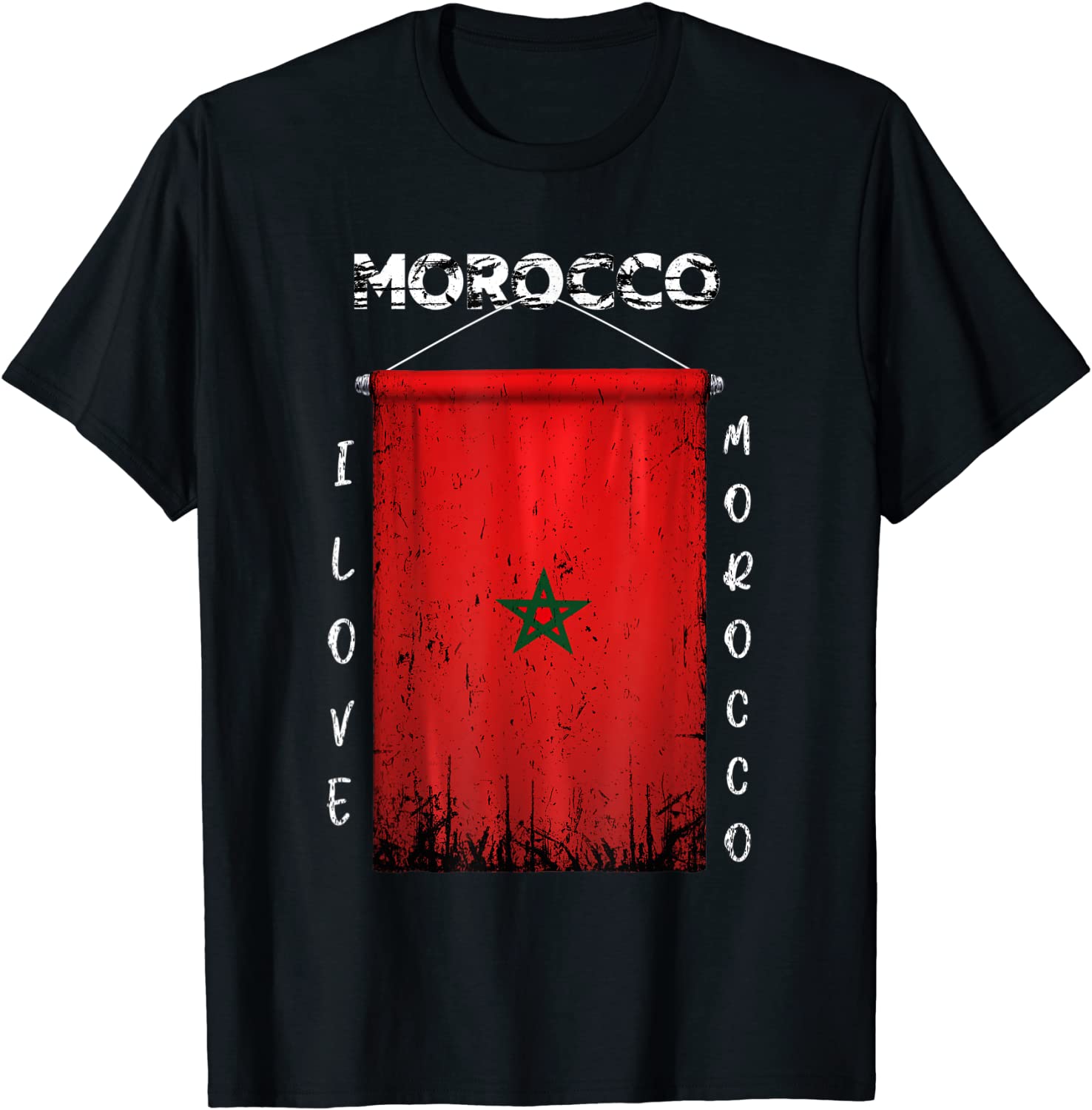 I Love Morocco Vintage Morocco Flag Tee Shirt I Love Morocco Vintage Morocco Flag Tee Shirt