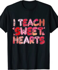 I Teach Sweet Hearts Teacher Valentine's Day Leopard Tee Shirt