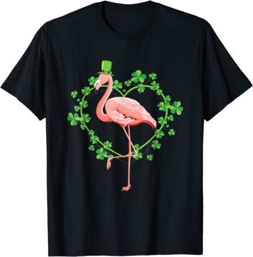 Irish Flamingo Green Saint Patrick Day 2022 Lucky St Pattys Tee Shirt