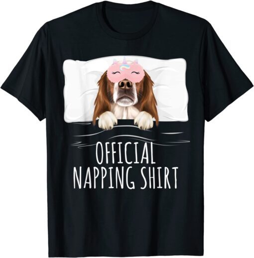 Irish Red White Setter Unicorn Sleep Mask Official Napping Tee Shirt