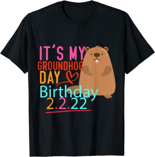 It's My Groundhog Day Birthday 2.2.22,cool Groundhog lovers Tee Shirt