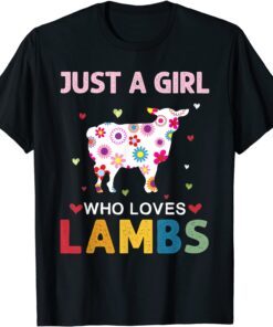 Lambs Lover Just a Girl Who Loves Lambs Daisy Flower T-Shirt