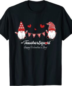 Love Gnome Teacher Squad Happy Valentine Gnome Buffalo Plaid Tee Shirt