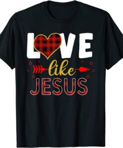 Love Like Jesus Leopard Print Valentines Day Tee Shirt