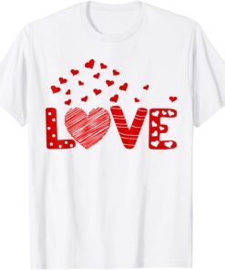 Love Red Hearts Cute Valentines Day Tee Shirt