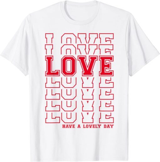 Love You - Cute Cursive Love Valentines Day Red Top Tee Shirt