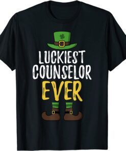 Luckiest Counselor Ever Leprechaun St Patrick's Day Matching Tee Shirt