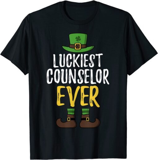 Luckiest Counselor Ever Leprechaun St Patrick's Day Matching Tee Shirt