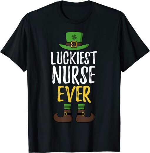 Luckiest Ever Nurse Leprechaun St. Patrick's Day Matching Tee Shirt