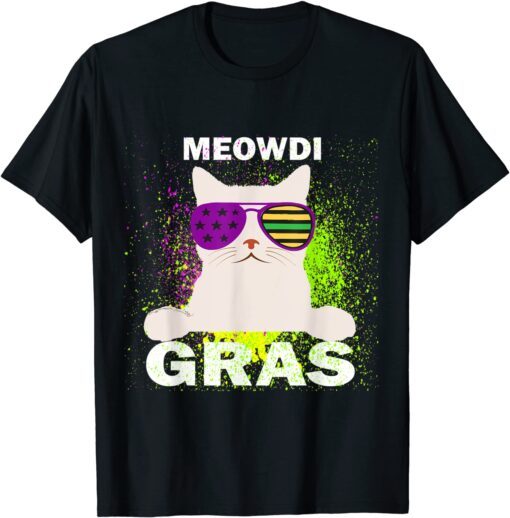 Mardi Gras Kitten Cat Meowdi Gras Costume Tee Shirt