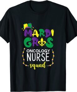 Mardi Gras Oncology Nurse Fleur De Lis Jester Hat Carnival Tee Shirt