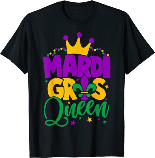 Mardi Gras Queen 2022 Parade Party Masquerade New Orlean Tee Shirt