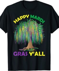 Mardi Gras Tree Beads New Orleans Festival 2022 Watercolor Tee Shirt