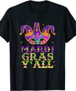 Mardi Gras Y'all New Orleans Mardi Gras Jester Crown Tee Shirt