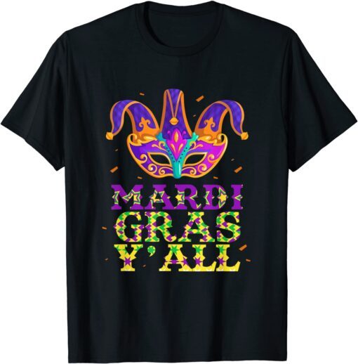 Mardi Gras Y'all New Orleans Mardi Gras Jester Crown Tee Shirt