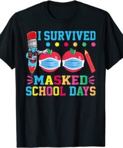 Masked 100 Days Of School Teacher Student Tee Shirt