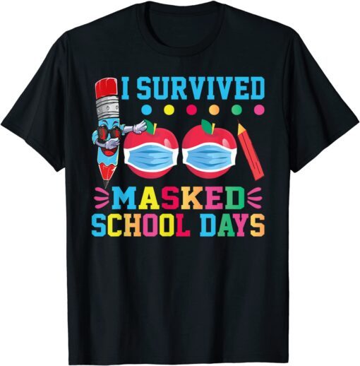 Masked 100 Days Of School Teacher Student Tee Shirt