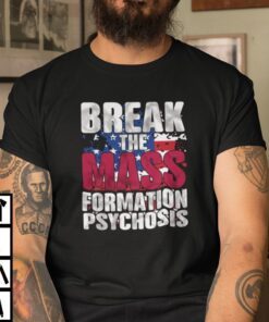 Mass Formation Psychosis American Flag Anti Biden Tee Shirt