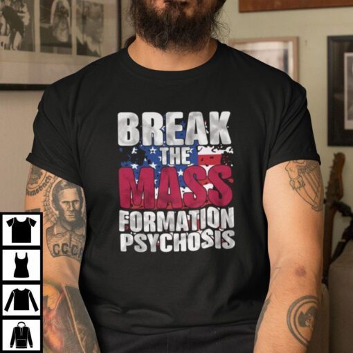 Mass Formation Psychosis American Flag Anti Biden Tee Shirt