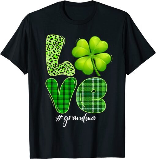 Matching Family Love Grandma Shamrock Patricks Day Tee Shirt