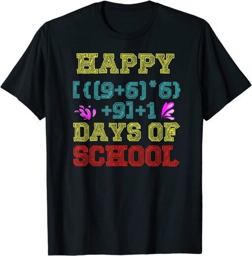 Math Formula 100 Days Of School Teacher Student Tee Shirt