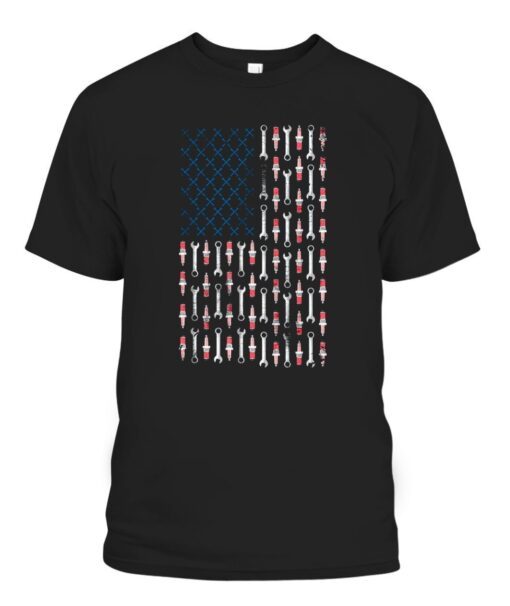 Mechanic Shirt of USA Flag And Patriotic Mechanic Tee Shirt