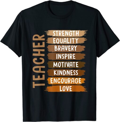 Melanin Teacher Black History Month African Black Tee Shirt