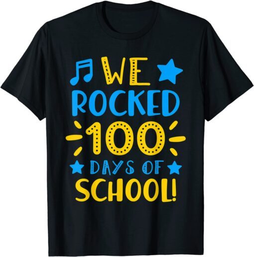 Music Teacher - Happy 100th Day of School We Rocked 100 Days Unisex Shirt