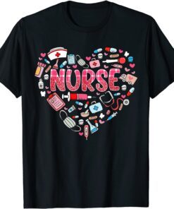 Nurse Heart Nursing RN Life Valentine's Day Tee Shirt