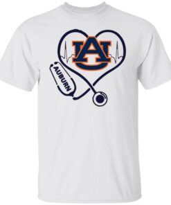 Nurse Love Auburn Tigers Heartbeat Tee Shirt