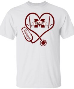 Nurse Love Mississippi State Bulldogs Heartbeat Tee Shirt