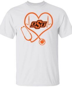 Nurse Love Oklahoma State Cowboys Heartbeat Tee shirt