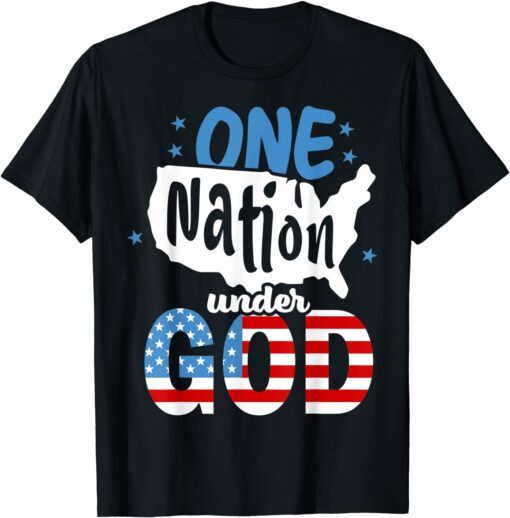 One Nation Under God American Flag Proud To Be American Tee Shirt