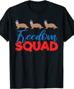 Otters Freedom Squad Matching 4th Of July USA Flag Team Tee Shirt