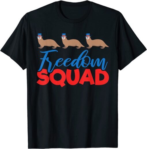 Otters Freedom Squad Matching 4th Of July USA Flag Team Tee Shirt