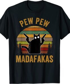 Pew Madafakas Pew Guns Black Cat Tee Shirt