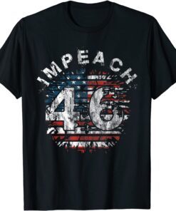 Political Humor Impeach 46, Anti Biden Patriotic Flag Tee Shirt