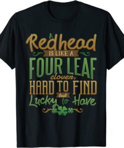 Redhead Four Leaf Clover Hard Find Lucky Irish St Patricks Tee Shirt