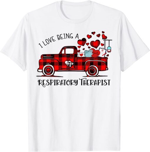 Respiratory Therapist - RT Valentines Buffalo Plaid Truck Tee Shirt