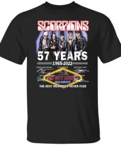 Scorpions 57th Anniversary 1965 2022 Signatures Thank You For The Memories Tee Shirt