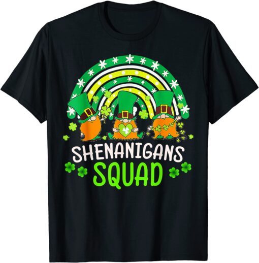 Shenanigans Squad Irish Gnomes Green Proud St Patricks Day Tee Shirt