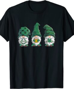 St Patricks Day Gnomes Green Buffalo Plaid Tee Shirt